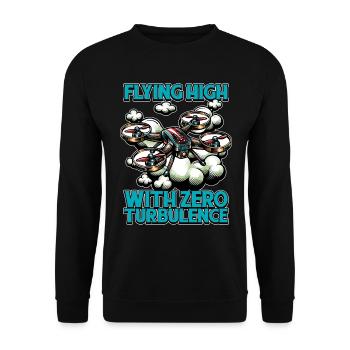 Drone Enthusiast Flying High With Drone Racing - Unisex Sweatshirt - black - Front - Alina (178cm) & Michal (187cm)