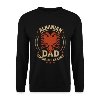 Albanischer Vater Vatertag Adler Kosovo - Unisex Pullover - Schwarz - Vorne - Alina (178cm) & Michal (187cm)