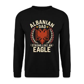 Albanischer Vater Vatertag Adler Kosovo - Unisex Pullover - Schwarz - Vorne - Alina (178cm) & Michal (187cm)
