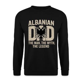 Albanischer Vater Vatertag Adler Kosovo - Unisex Pullover - Schwarz - Vorne - Alina (178cm) & Michal (187cm)