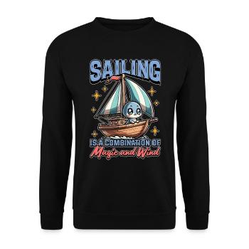 La voile est une combinaison de magie et de navigation - Sweat-shirt Unisexe - noir - Devant - Alina (178cm) & Michal (187cm)