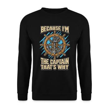 Naviguer parce que je suis le capitaine du voilier - Sweat-shirt Unisexe - noir - Devant - Alina (178cm) & Michal (187cm)