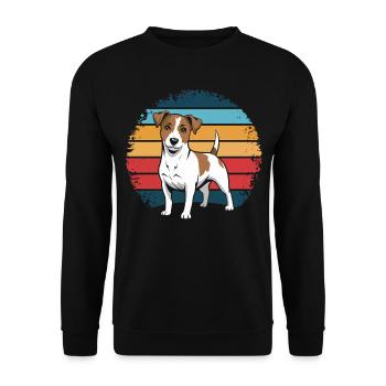 Rétro Vintage Jack Russell Terrier Chien Propriétaire Cadeaux - Sweat-shirt Unisexe - noir - Devant - Alina (178cm) & Michal (187cm)