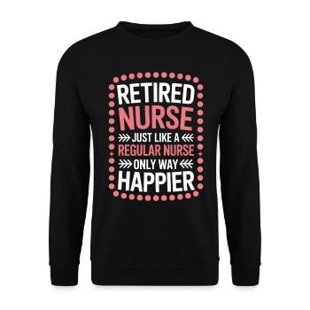 Krankenschwester Ruhestand Pflegekraft - Unisex Pullover - Schwarz - Vorne - Alina (178cm) & Michal (187cm)