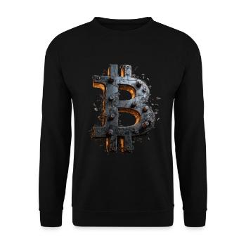 Bitcoin Design für BTC Fans - Unisex Pullover - Schwarz - Vorne - Alina (178cm) & Michal (187cm)