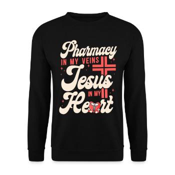 Technicien en pharmacie - Sweat-shirt Unisexe - noir - Devant - Alina (178cm) & Michal (187cm)