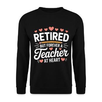 Lehrer im Ruhestand Rente Lehrkraft - Unisex Pullover - Schwarz - Vorne - Alina (178cm) & Michal (187cm)