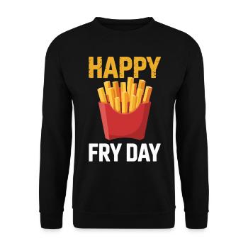 Fries Friday Shirt - Unisex Sweatshirt - black - Front - Alina (178cm) & Michal (187cm)