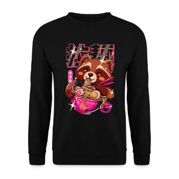 Ramen japonais au raton laveur tanuki - Sweat-shirt Unisexe - noir - Devant - Alina (178cm) & Michal (187cm)