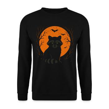 Halloween, Raccoon, Moon, Halloween Party - Unisex Sweatshirt - black - Front - Alina (178cm) & Michal (187cm)