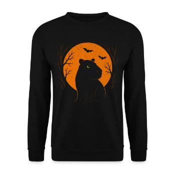 Halloween, Capybara, Moon, Halloween Party - Unisex Sweatshirt - black - Front - Alina (178cm) & Michal (187cm)