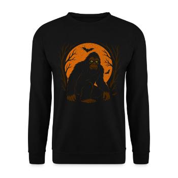 Halloween, Bigfoot, Moon, Halloween Party - Unisex Sweatshirt - black - Front - Alina (178cm) & Michal (187cm)