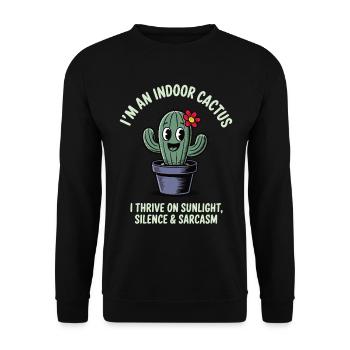 I'm an Indoor Cactus – Prickly Houseplant - Unisex Sweatshirt - black - Front - Alina (178cm) & Michal (187cm)