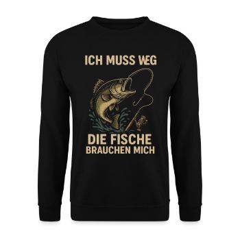 Pêche canne à pêche Sport Nature Adventure - Sweat-shirt Unisexe - noir - Devant - Alina (178cm) & Michal (187cm)