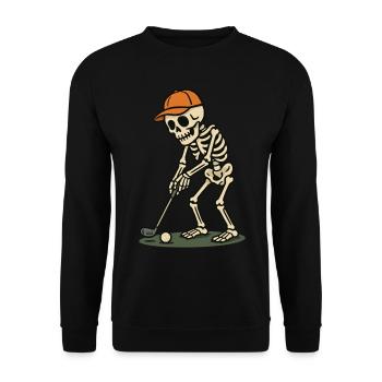 Halloween, Skeleton, Golf, Halloween Party - Unisex Sweatshirt - black - Front - Alina (178cm) & Michal (187cm)