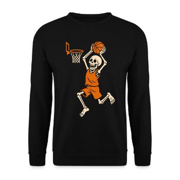 Halloween, Skeleton, Basketball, Halloween Party - Unisex Sweatshirt - black - Front - Alina (178cm) & Michal (187cm)