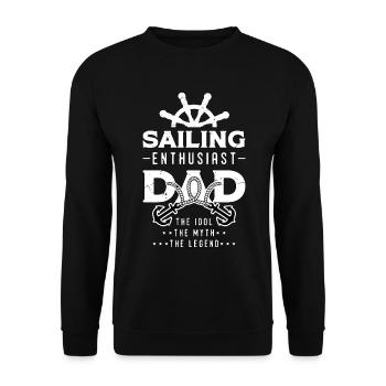 Sailing Enthusiast Dad The Idol The Boat Lover - Unisex Sweatshirt - black - Front - Alina (178cm) & Michal (187cm)