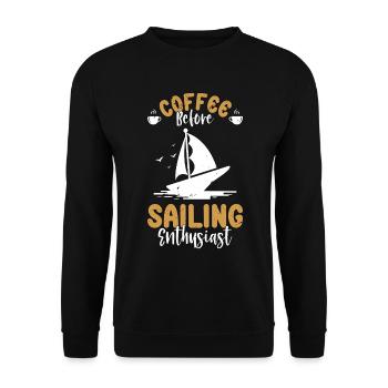Sailing Coffee Boating Enthusiast Coffee Lover - Unisex Pullover - Schwarz - Vorne - Alina (178cm) & Michal (187cm)