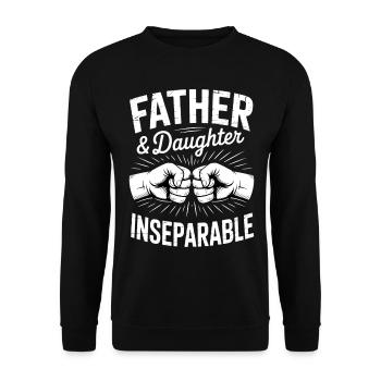 Vater Tochter unzertrennlich Dad Tochter - Unisex Pullover - Schwarz - Vorne - Alina (178cm) & Michal (187cm)