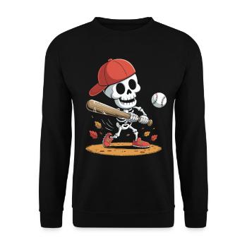Halloween, Skeleton, Baseball, Halloween Party - Unisex Sweatshirt - black - Front - Alina (178cm) & Michal (187cm)