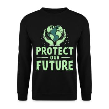 Protect Our Future Planet Earth - Unisex Sweatshirt - black - Front - Alina (178cm) & Michal (187cm)