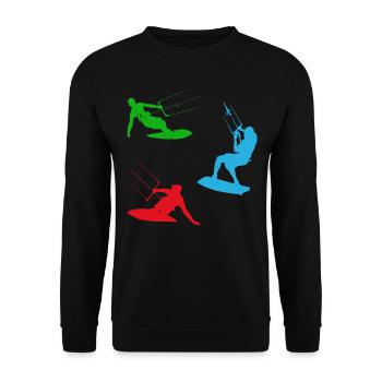 Watersports Kiteboarding Kitesurfer Kitesurfing - Unisex Pullover - Schwarz - Vorne - Alina (178cm) & Michal (187cm)