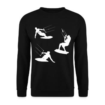 Kitesurfing Watersports Kiteboarding Kitesurfer - Unisex Pullover - Schwarz - Vorne - Alina (178cm) & Michal (187cm)