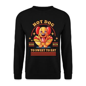 Hot Dog Hund Wurst Fast Food Wortwitz Lustig Humor - Unisex Pullover - Schwarz - Vorne - Alina (178cm) & Michal (187cm)