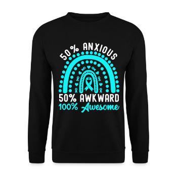 Trouble anxieux Trouble anxieux - Sweat-shirt Unisexe - noir - Devant - Alina (178cm) & Michal (187cm)