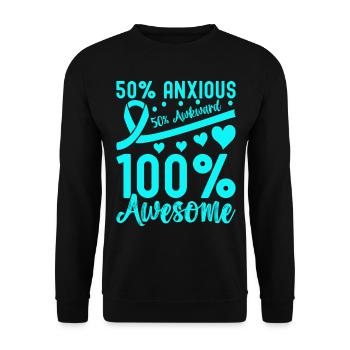 Trouble anxieux Trouble anxieux - Sweat-shirt Unisexe - noir - Devant - Alina (178cm) & Michal (187cm)