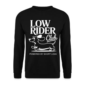 Low Rider Dachshund Club – For fans of low-laid - Unisex Sweatshirt - black - Front - Alina (178cm) & Michal (187cm)