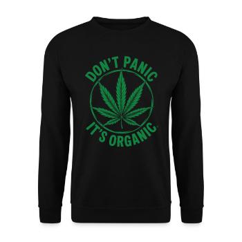 Pas de panique, c’est bio – Cannabis Edition - Sweat-shirt Unisexe - noir - Devant - Alina (178cm) & Michal (187cm)