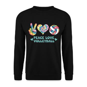 Peace Love Volleyball - Sweat-shirt Unisexe - noir - Devant - Alina (178cm) & Michal (187cm)