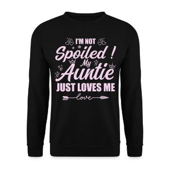Im Not Spoiled My Auntie Just Loves Me a Team Kids - Unisex Sweatshirt - black - Front - Alina (178cm) & Michal (187cm)
