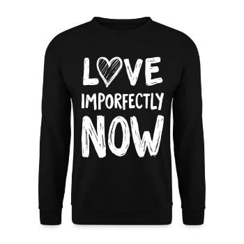 Love Imporfectly Now - Unisex Pullover - Schwarz - Vorne - Alina (178cm) & Michal (187cm)