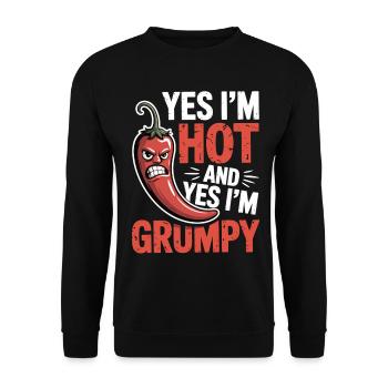 Scharfmacher T-Shirt - Scharf und badtemper - Unisex Sweatshirt - black - Front - Alina (178cm) & Michal (187cm)
