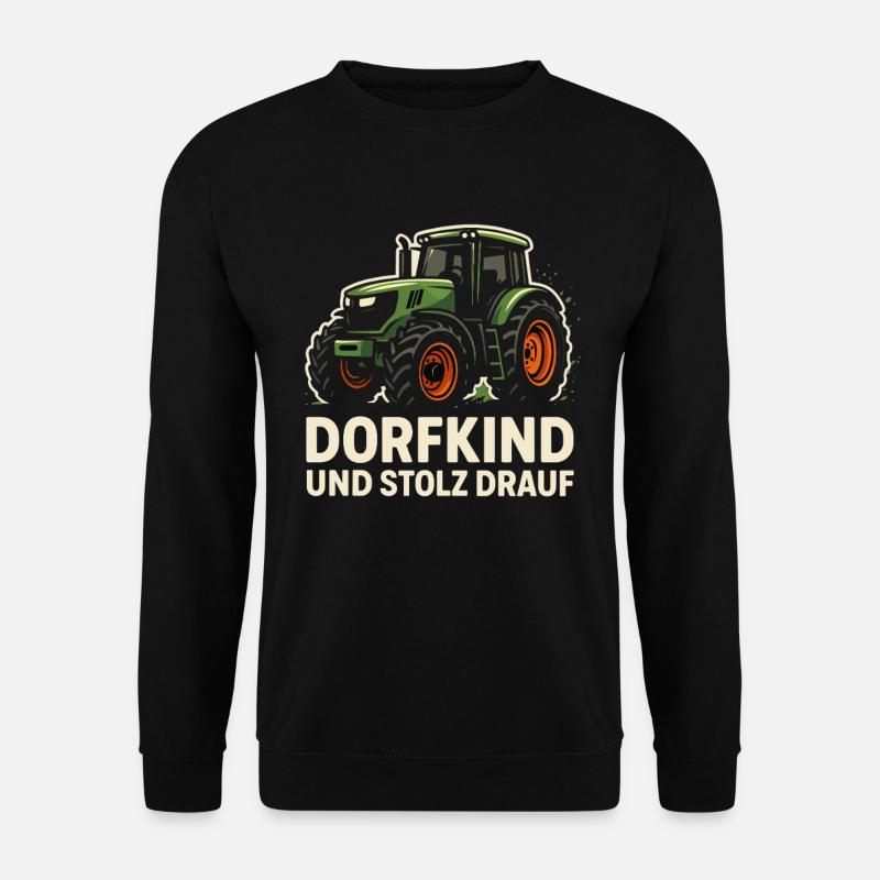 Dorfkind & Stolz Drauf – Traktor Design - Unisex Pullover - Schwarz