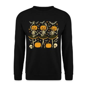 Halloween, Ballet, Skeleton, Halloween Party - Unisex Sweatshirt - black - Front - Alina (178cm) & Michal (187cm)