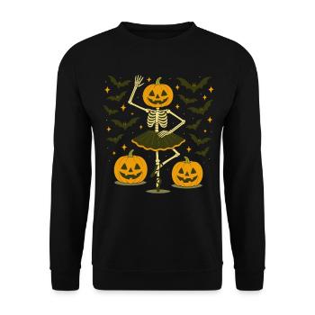 Halloween, Skeleton, Ballet Halloween Party - Unisex Sweatshirt - black - Front - Alina (178cm) & Michal (187cm)