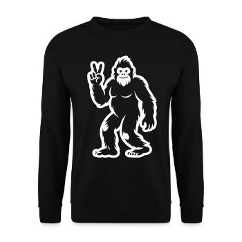 Bigfoot Peace Shirt - Unisex Sweatshirt - black - Front - Alina (178cm) & Michal (187cm)