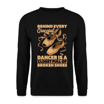 Ballet Behind Every Graceful Dancer Ballet Teacher - Unisex Sweatshirt - black - Front - Alina (178cm) & Michal (187cm)