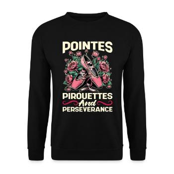 Ballet Pointes Pirouettes And Ballet Music Lover - Unisex Pullover - Schwarz - Vorne - Alina (178cm) & Michal (187cm)