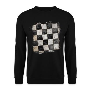 Grunge Checkerboard Black and White Retro - Unisex Sweatshirt - black - Front - Alina (178cm) & Michal (187cm)