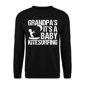 Kiteboarding Baby - Grandpa’s Future Kitesurfing - Sweat-shirt Unisexe - noir - Devant - Alina (178cm) & Michal (187cm)
