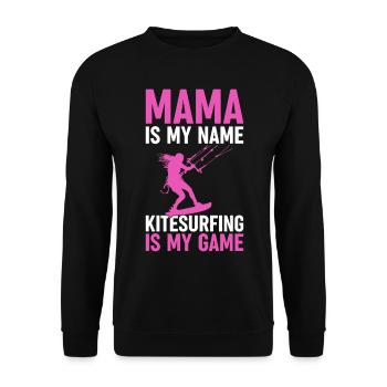 Kiteboarding Mama est mon nom, Kitesurf est mon nom - Sweat-shirt Unisexe - noir - Devant - Alina (178cm) & Michal (187cm)