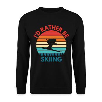 Ski Vacances de ski Ski Dicton skieur - Sweat-shirt Unisexe - noir - Devant - Alina (178cm) & Michal (187cm)