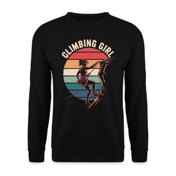 Climbing Girl – Empowered Women on the Rocks - Unisex Sweatshirt - black - Front - Alina (178cm) & Michal (187cm)