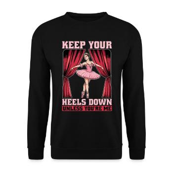 Ballet Keep Your Heels Down Loves Classical Music - Unisex Pullover - Schwarz - Vorne - Alina (178cm) & Michal (187cm)