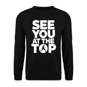 Rendez-vous au sommet – Motivation pour l’escalade - Sweat-shirt Unisexe - noir - Devant - Alina (178cm) & Michal (187cm)