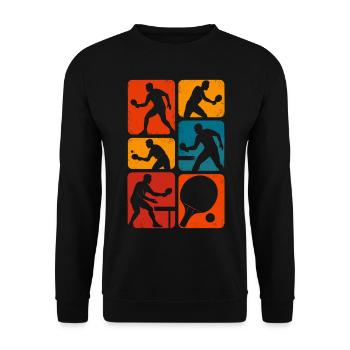 Tennis de table, Ping pong, Joueur de ping-pong - Sweat-shirt Unisexe - noir - Devant - Alina (178cm) & Michal (187cm)